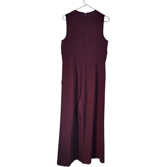 Antonio Melani Women's SZ 14 Kennedy Dressy Jumpsuit Sleeveless Burgundy Wine - Picture 2 of 12